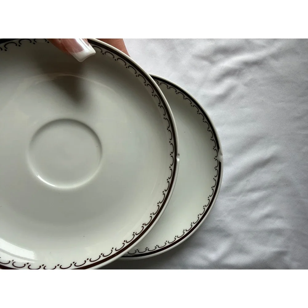 Thomas Germany Full Tea Set of 6 Brown and White Monaco Collection Porcelain